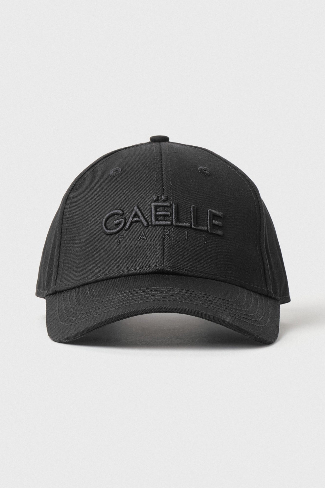 Cappellino in cotone con visiera garbadina nero Gaelle Paris -CW01028