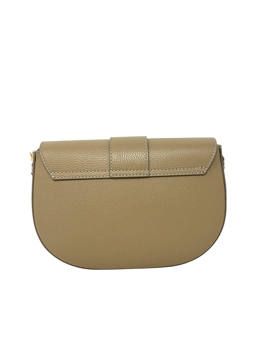 Borsa a mezzaluna in pelle taupe - 112430B