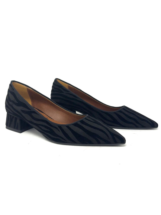 Decolletè tacco largo tessuto animalier -4407NE