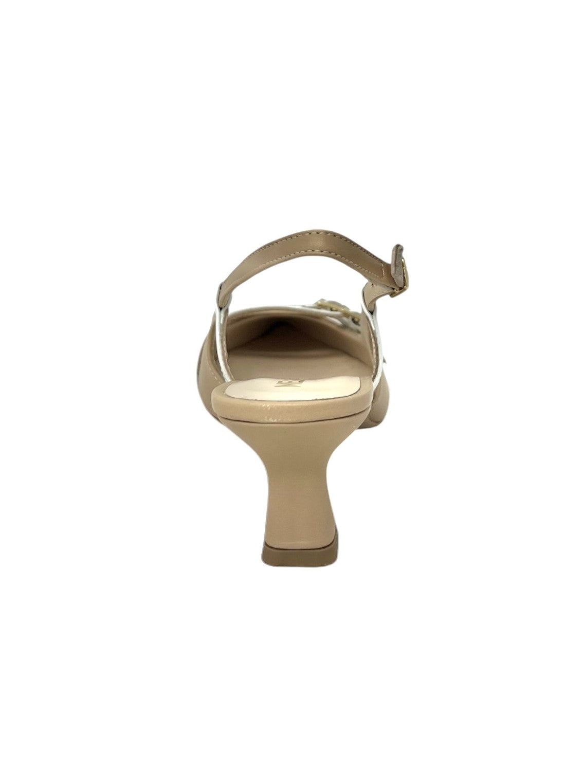 Slingback in nappa beige/bianca -E1690