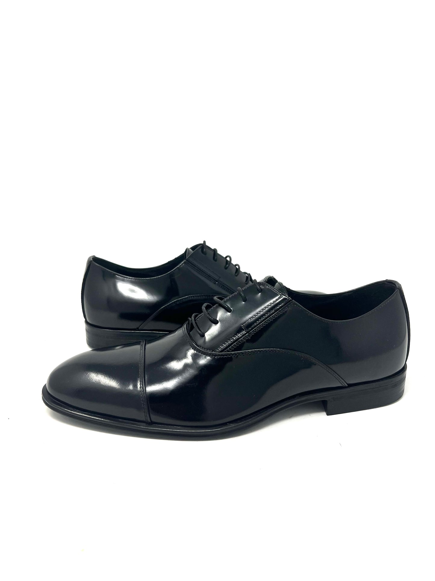 Francesina nero abrasivato cucitura in punta -225NE