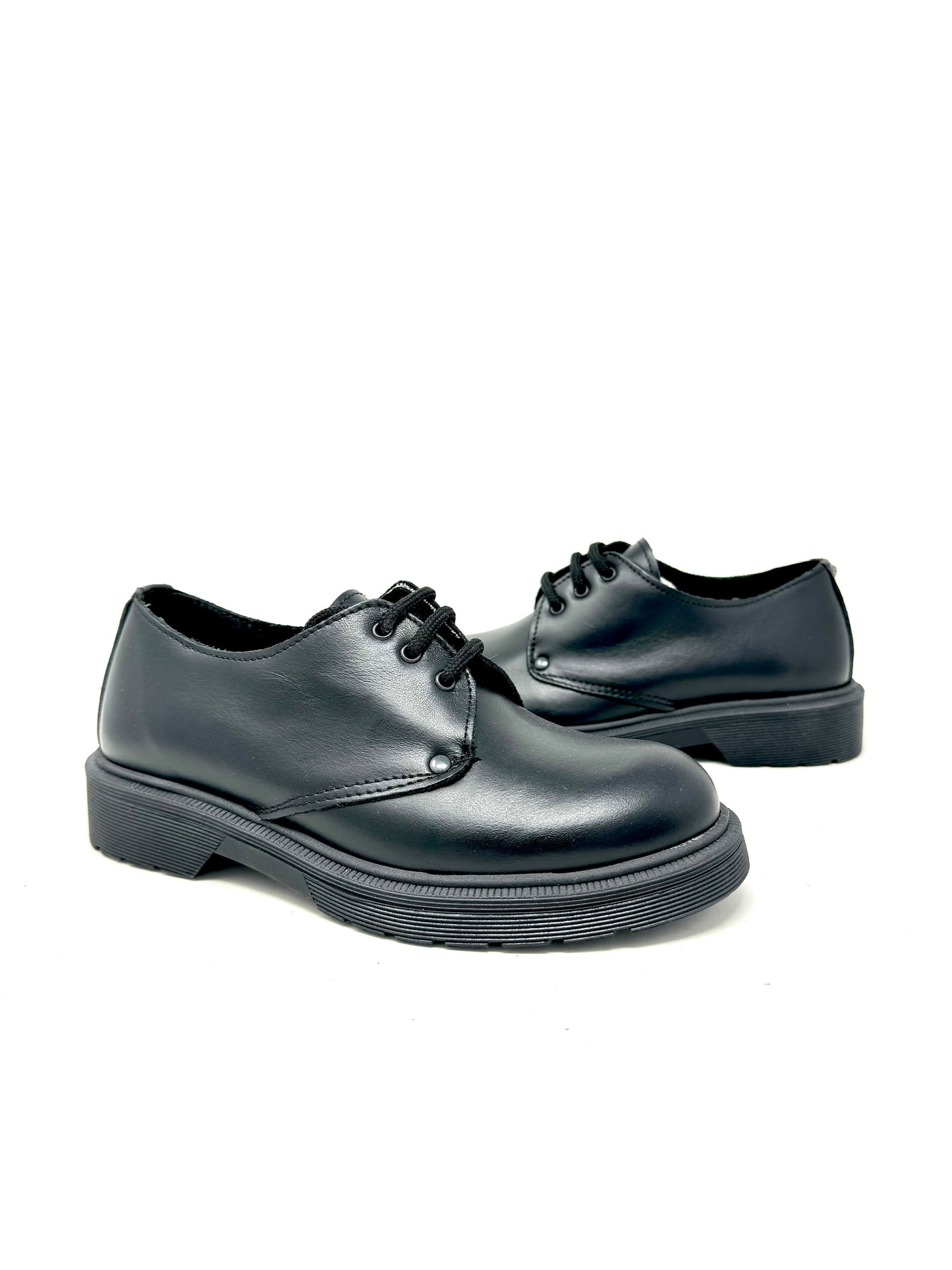 Derby fondo gomma pelle nero - 508NE