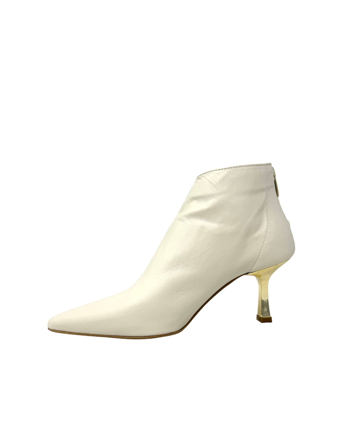 Tronchetto in pelle tacco oro -AT7100O