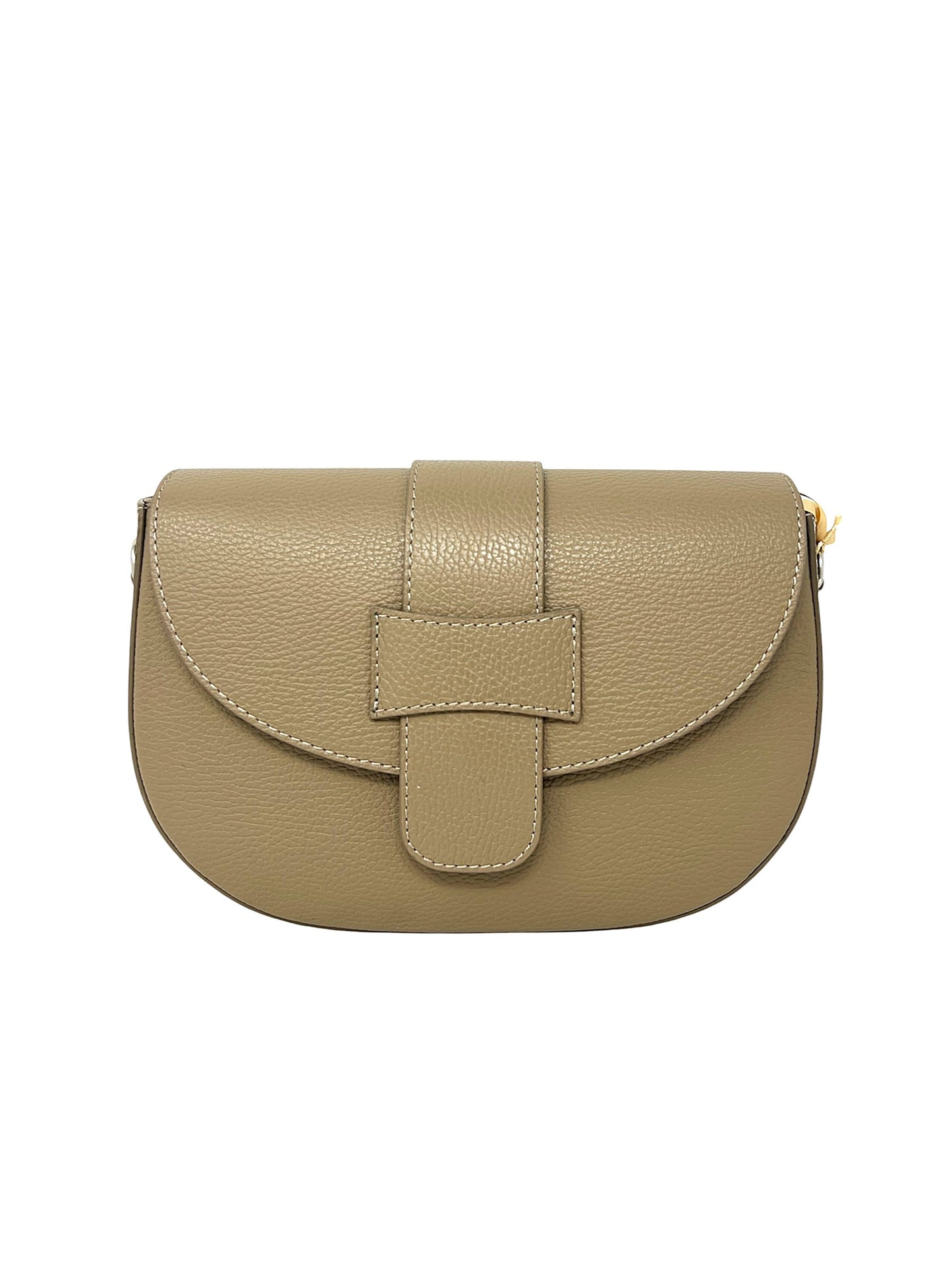 Borsa a mezzaluna in pelle taupe - 112430B