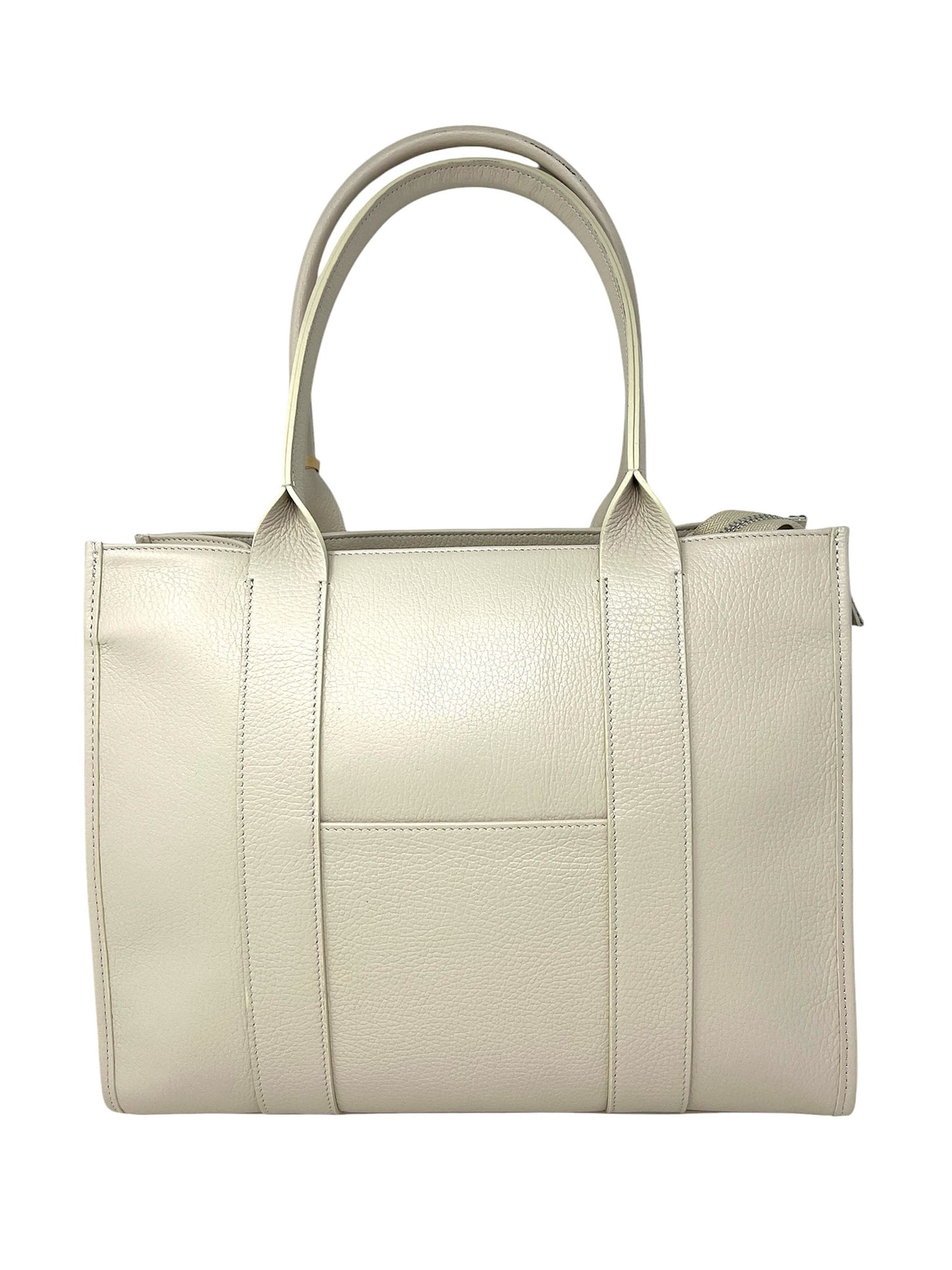 Borsa bauletto in pelle beige con tracolla -112541B