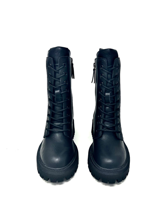 Anfibio fondo carro in pelle nero-B1805AN