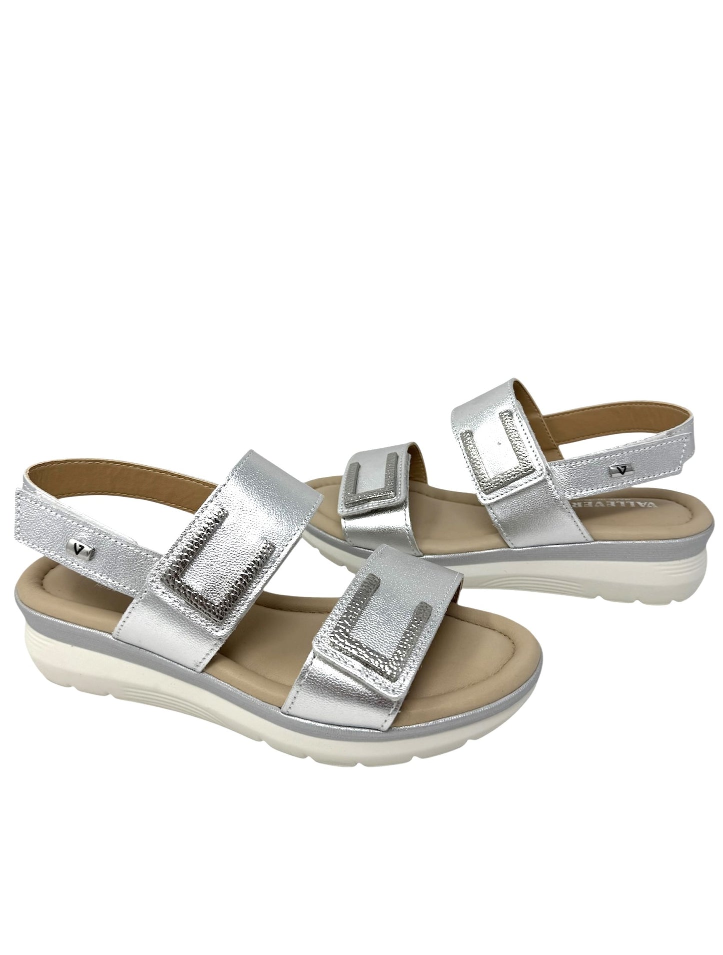 Sandalo donna doppia fascia con cinturino nappa silver - 32700