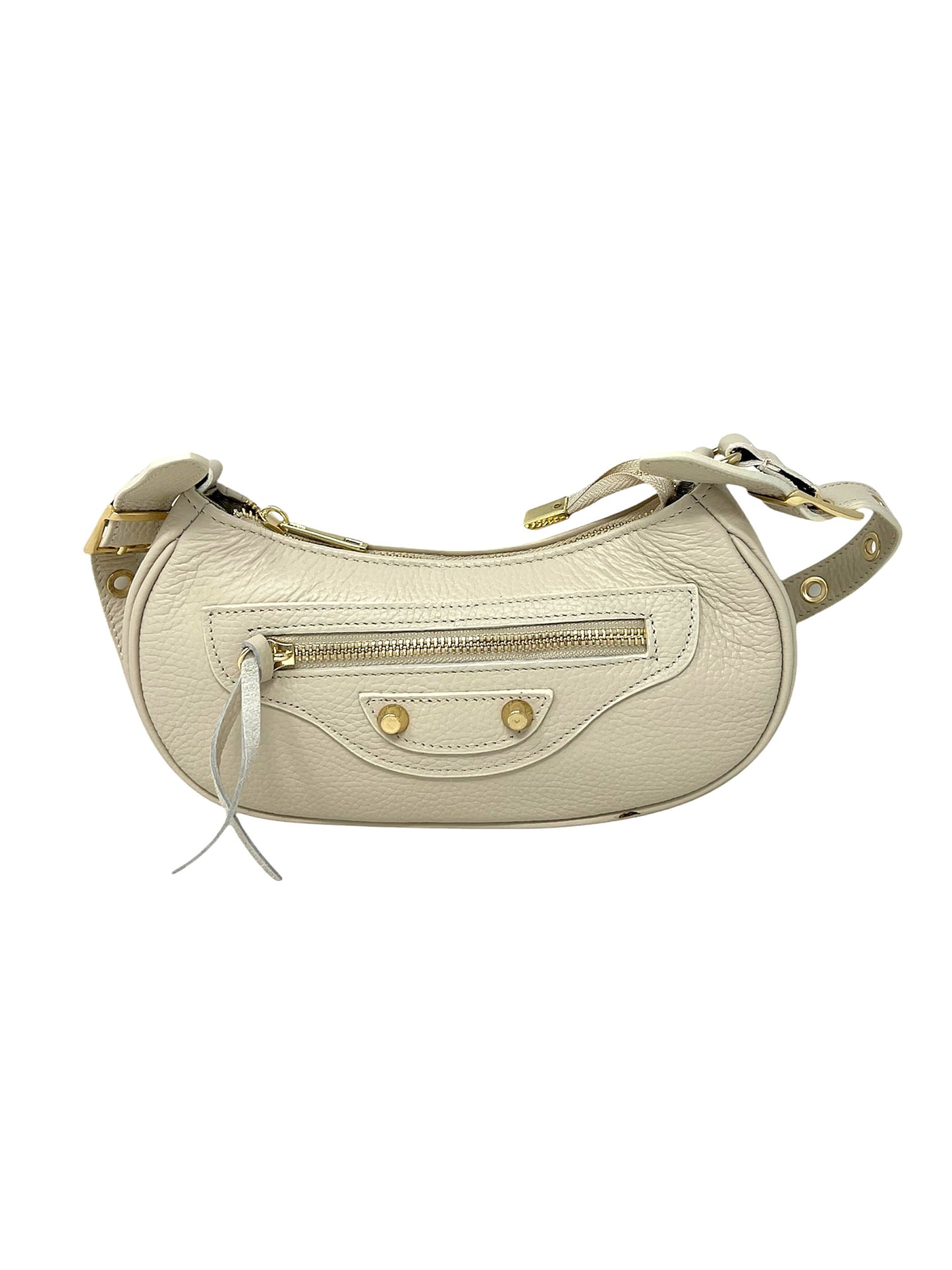 Borsa a tracolla mezzaluna beige - 112518B