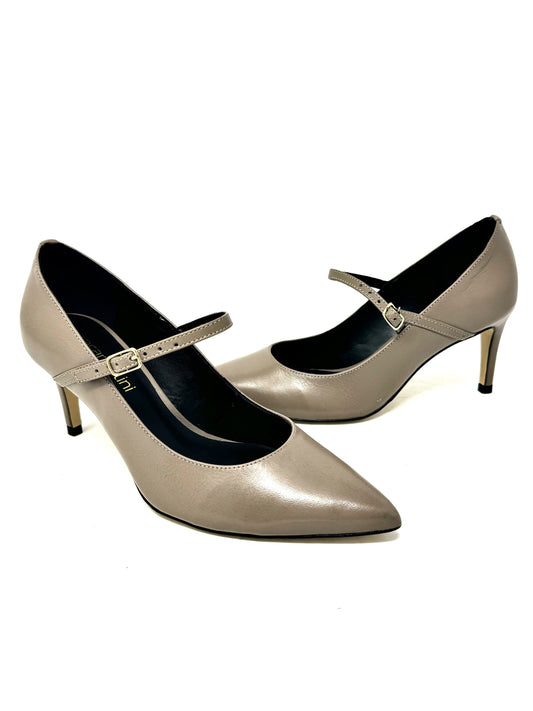 Decolletè cinturino veneto grigio -24474