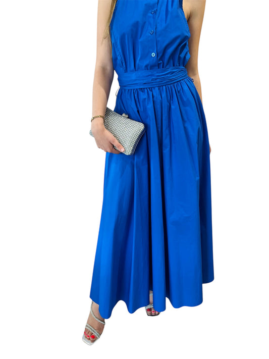 Abito chemisier con colletto blu royal -841355000