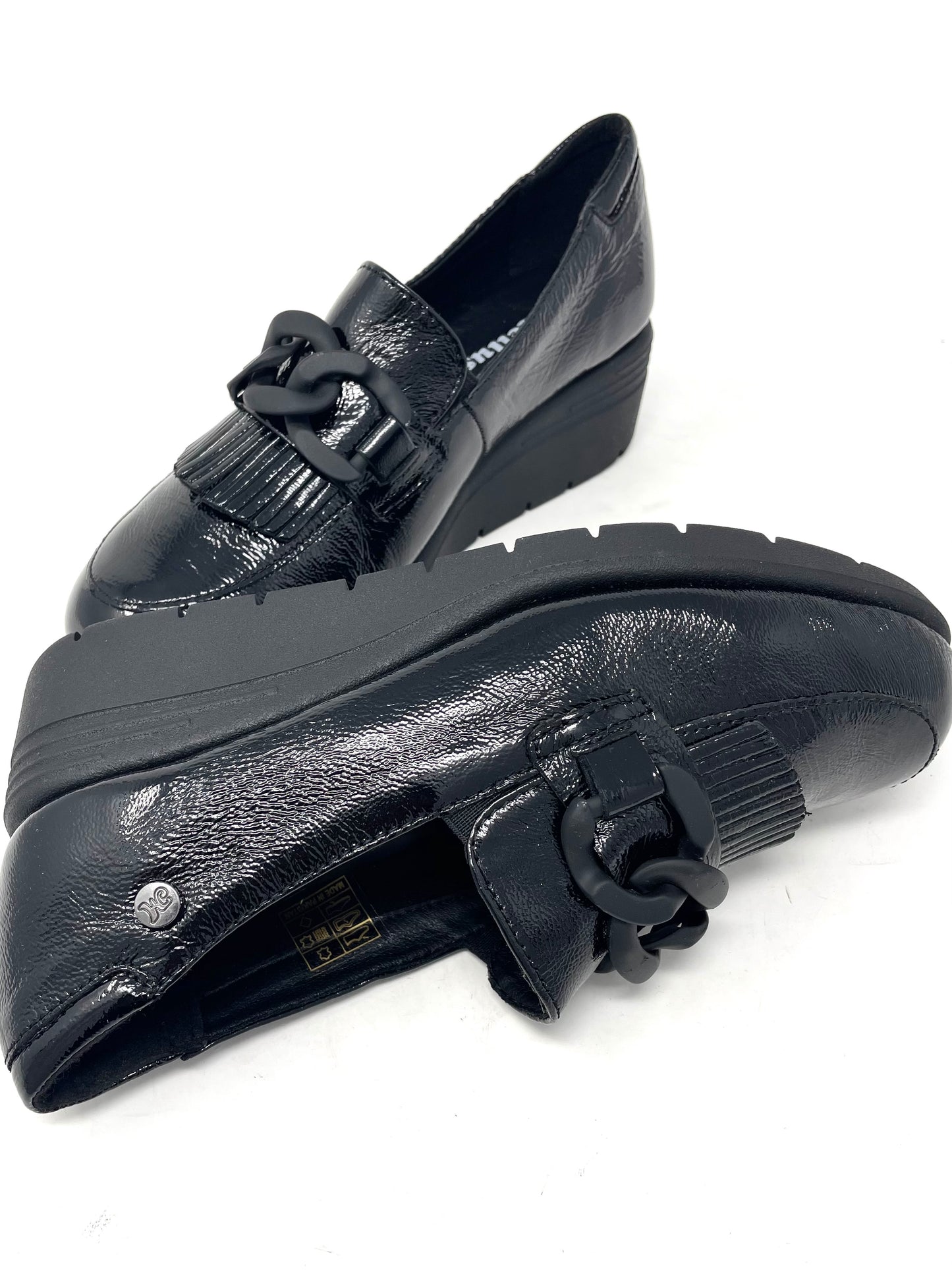 Mocassino con frangia nero -K55272N