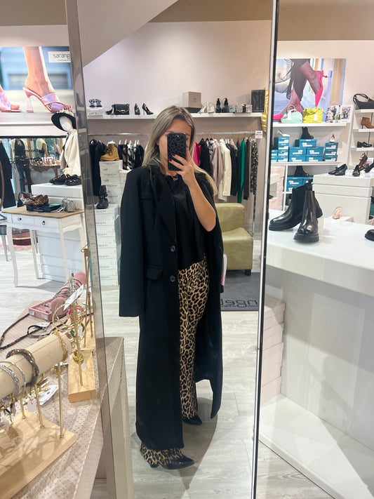 Cappotto lungo doppio bottone nero- V_AP169N