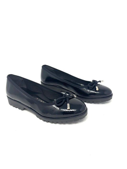 Ballerina in vernice nero con fiocco -6901N