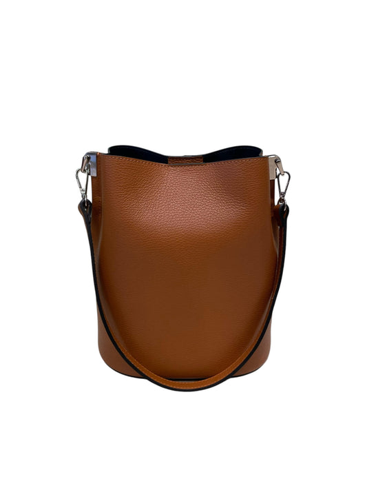 Borsa Secchiello in pelle con tracolla -11255