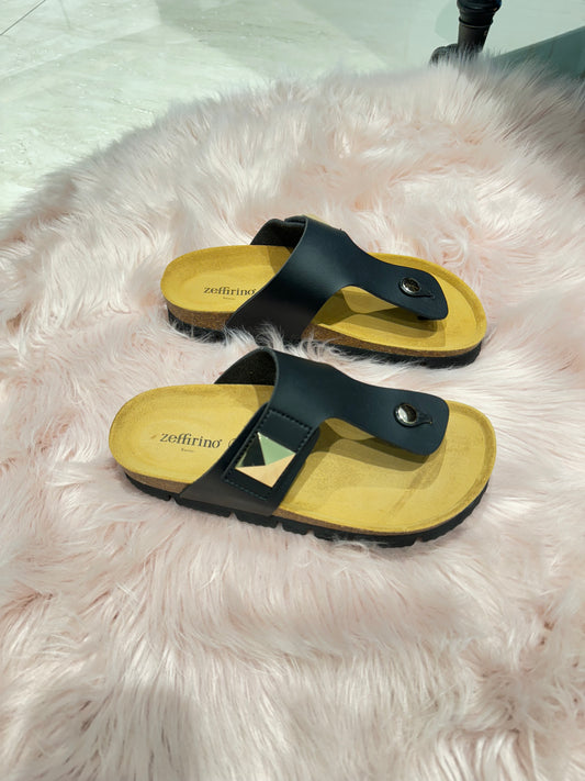 Infradito sughero strappo accessorio nero -CA2368N