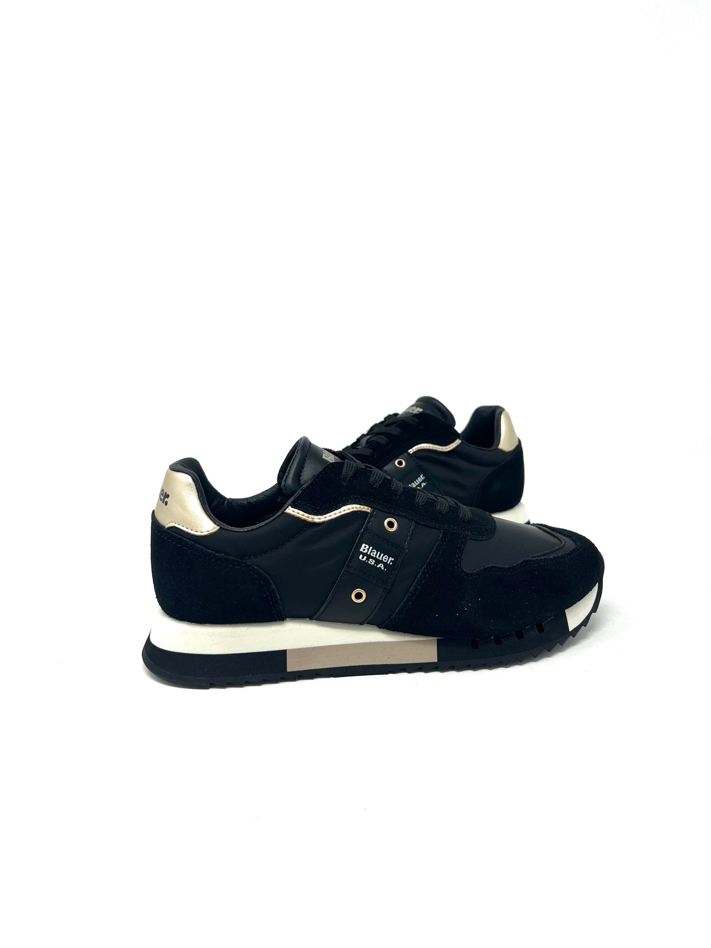 Sneakers Blauer basse Melrose nylon suede black- MELRNYB