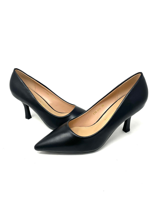 Décolleté tacco 8 pelle nero -E0901AN