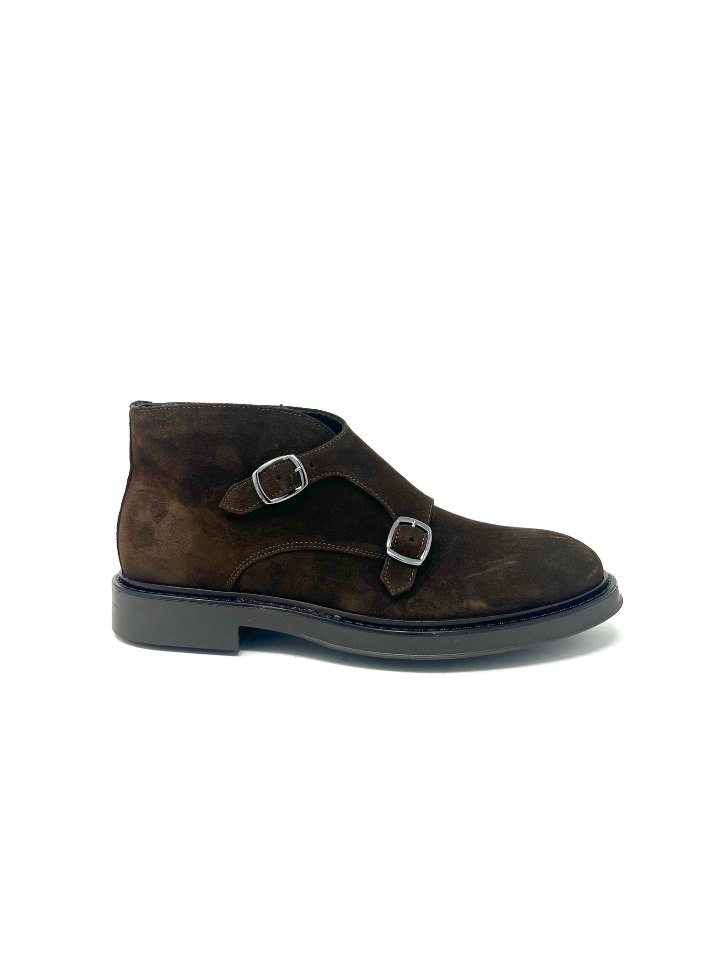 Desert boot con fibbie camoscio marrone t. moro -DOC18TM