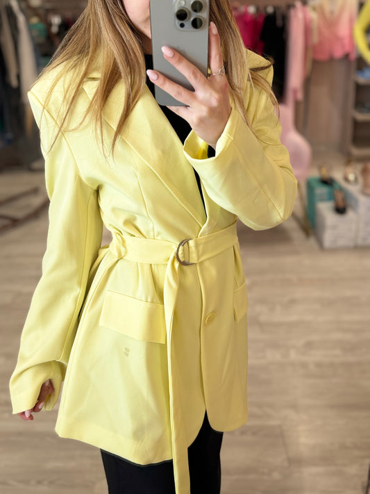 Blazer con cinta giallo burro -0015G