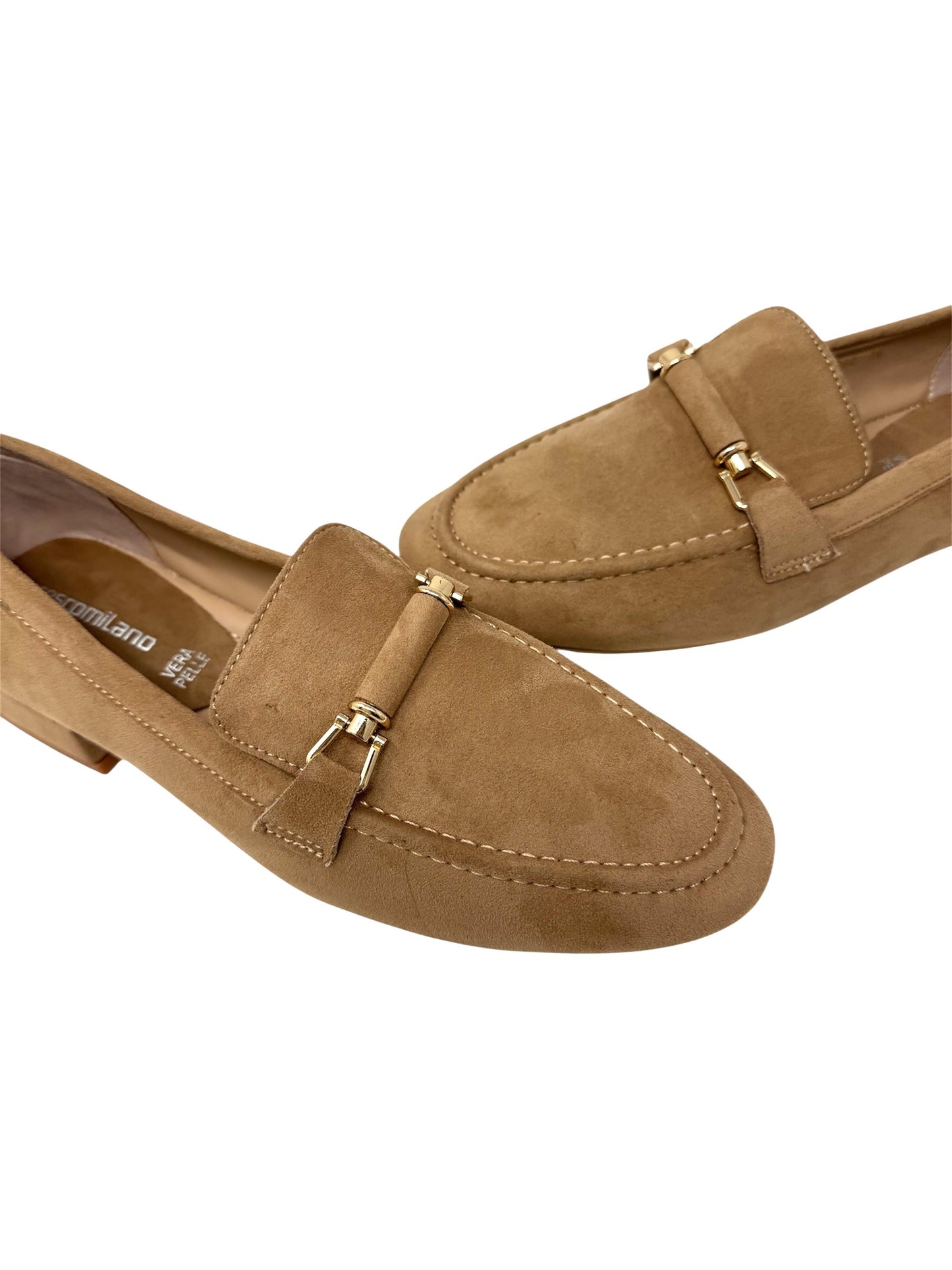 Mocassino beige in camoscio -G0406C
