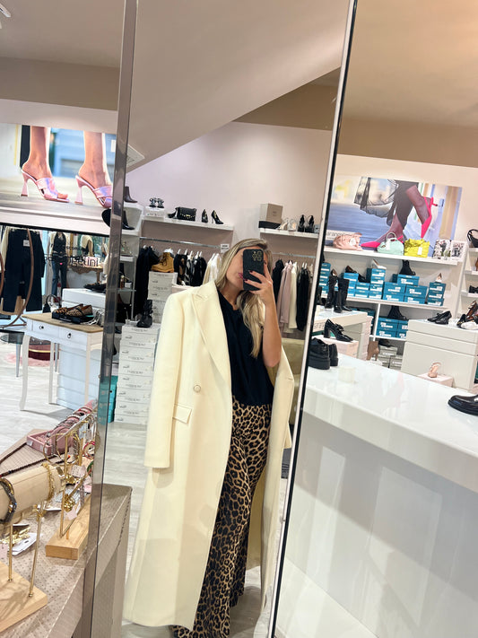 Cappotto lungo due bottoni bianco Artigli ACCP169