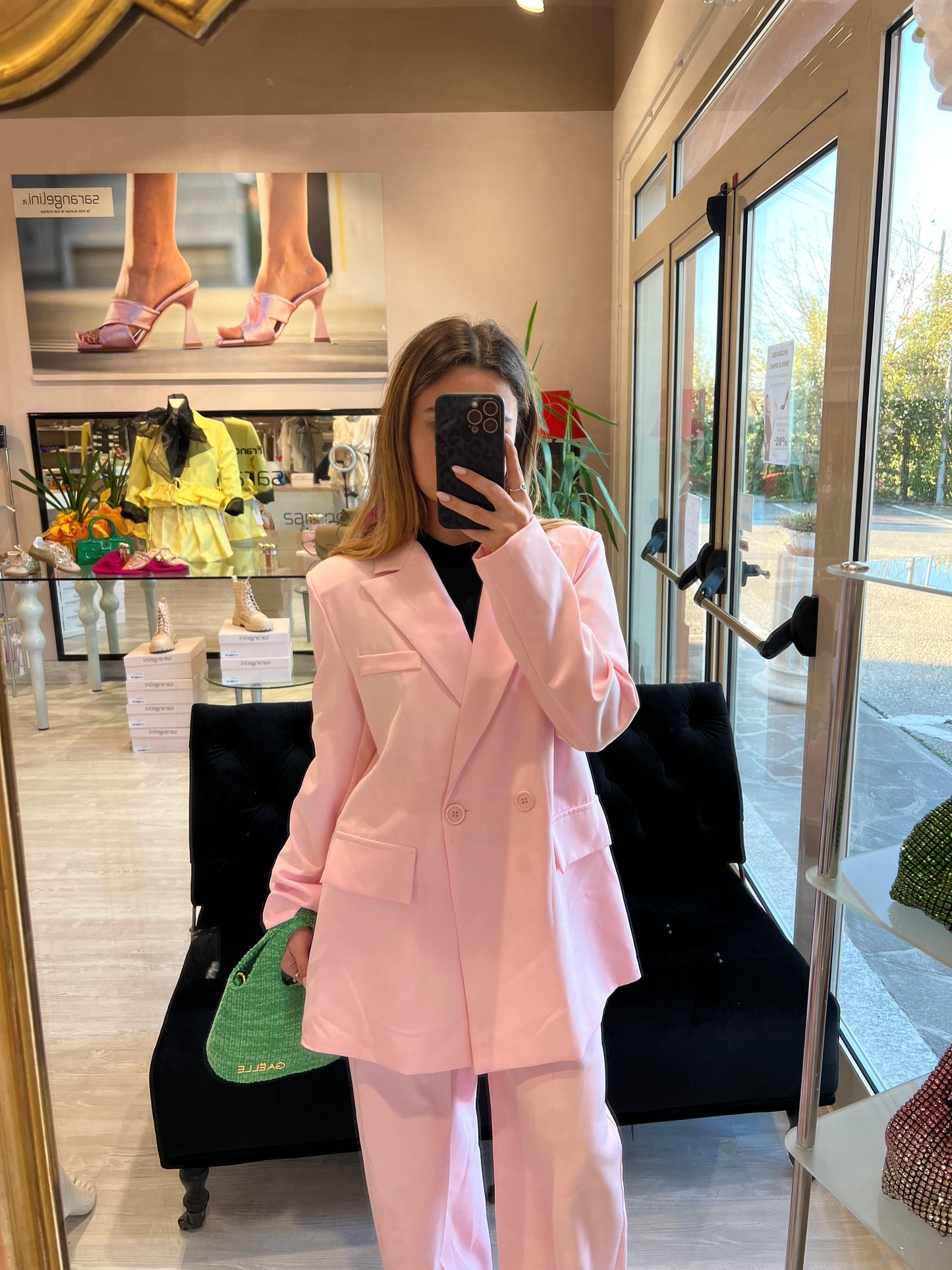 Completo giacca e pantalone rosa -0014R