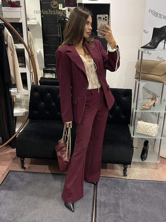 Tailleur bordeaux slim
