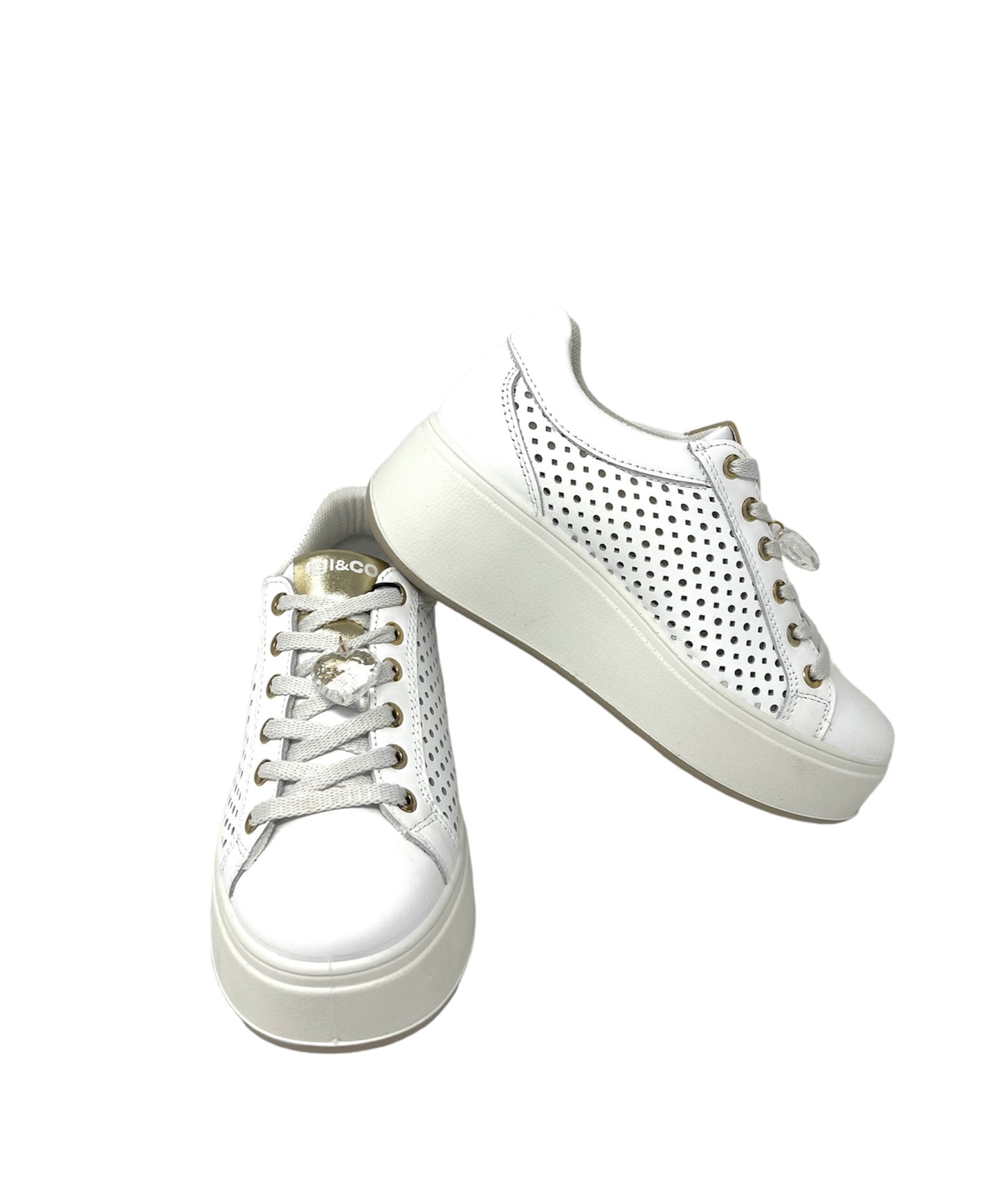 Sneakers ciondolo cuore nappa bianco Igi e co - 5659500