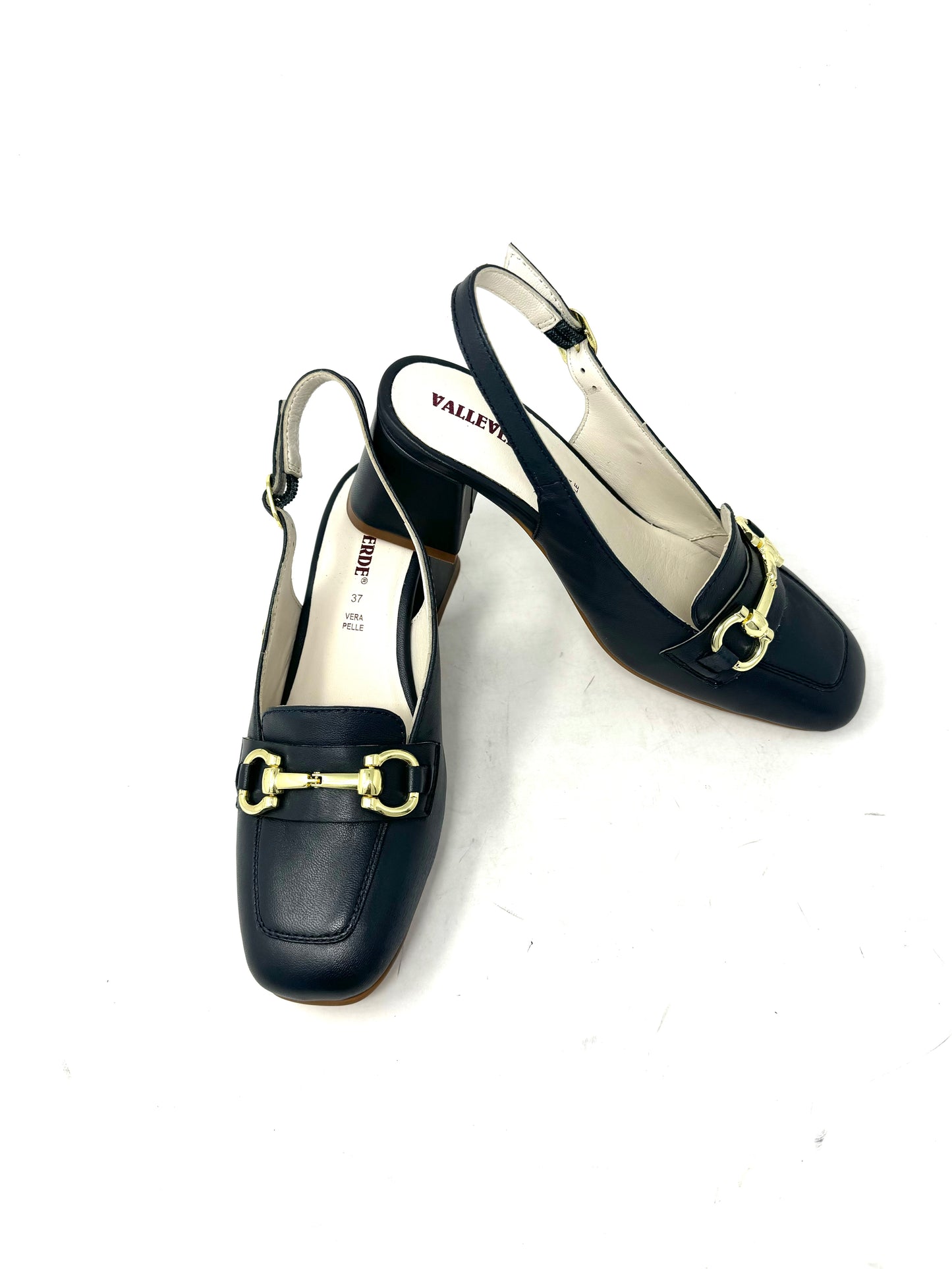 Slingback accessorio catena nappa blu -28M533B