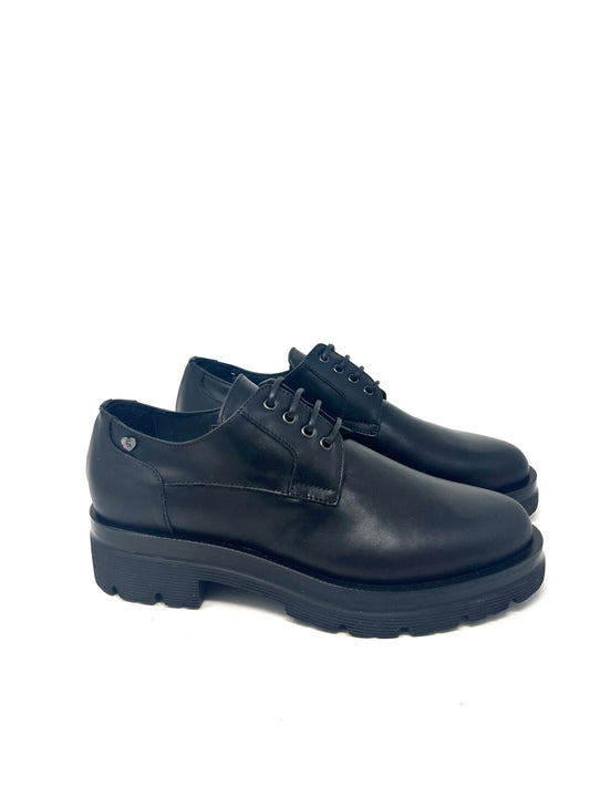 Francesina con lacci in pelle nero -RZ40A5N