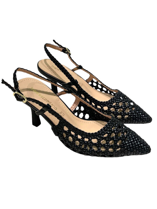 Slingback intreccio nero -A0820P