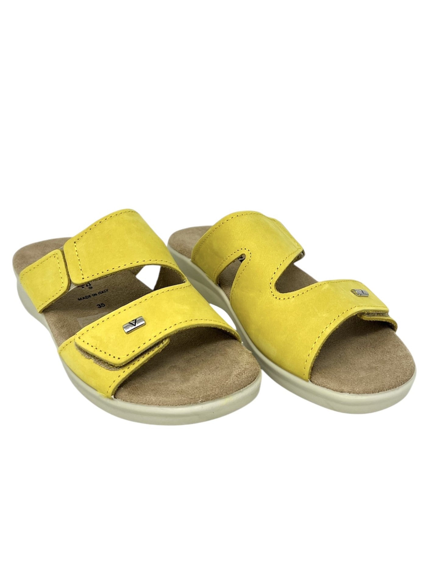 Ciabatta doppio strappo scamosciato color senape - 25329SE