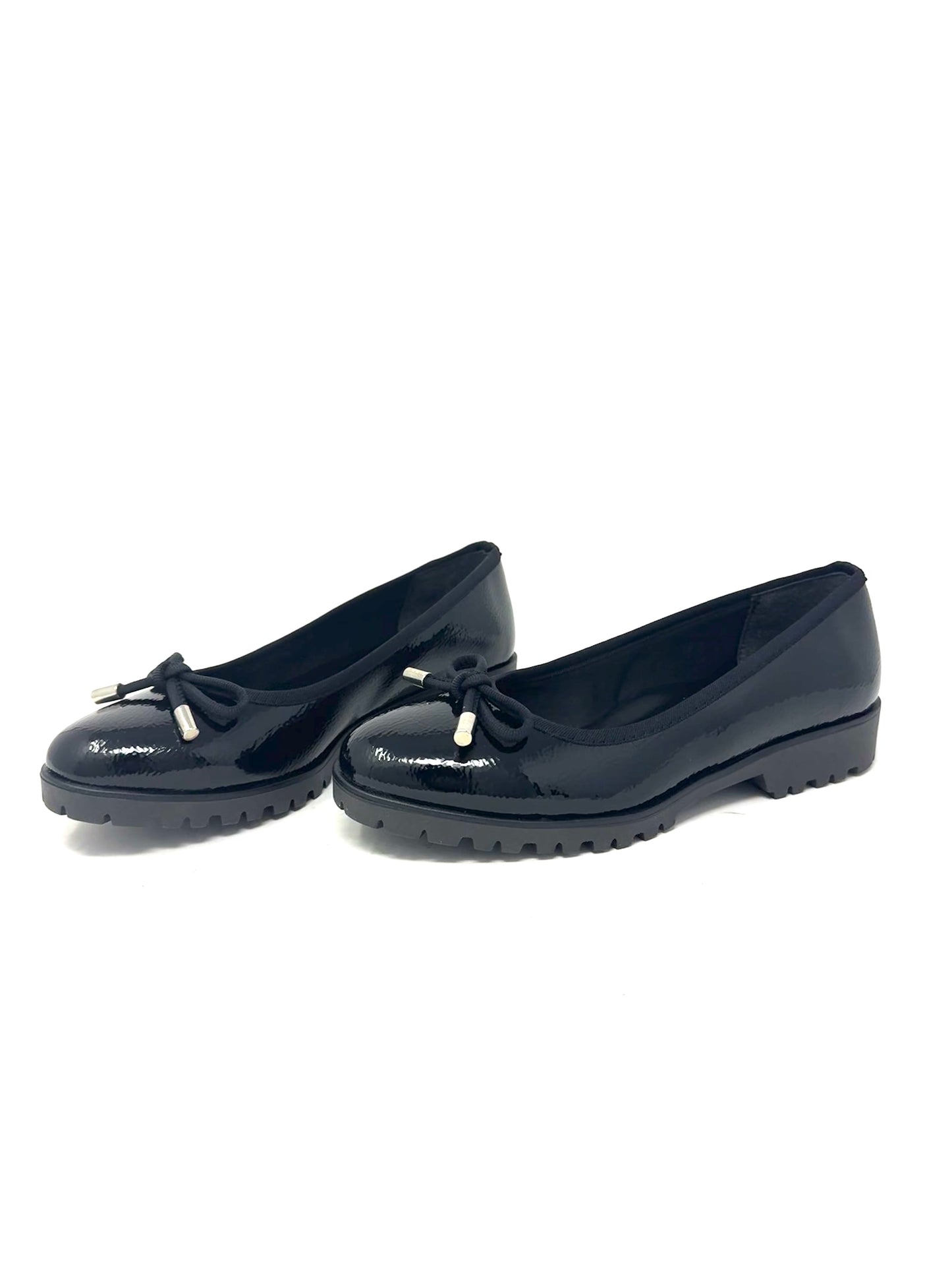 Ballerina in vernice nero con fiocco -6901N