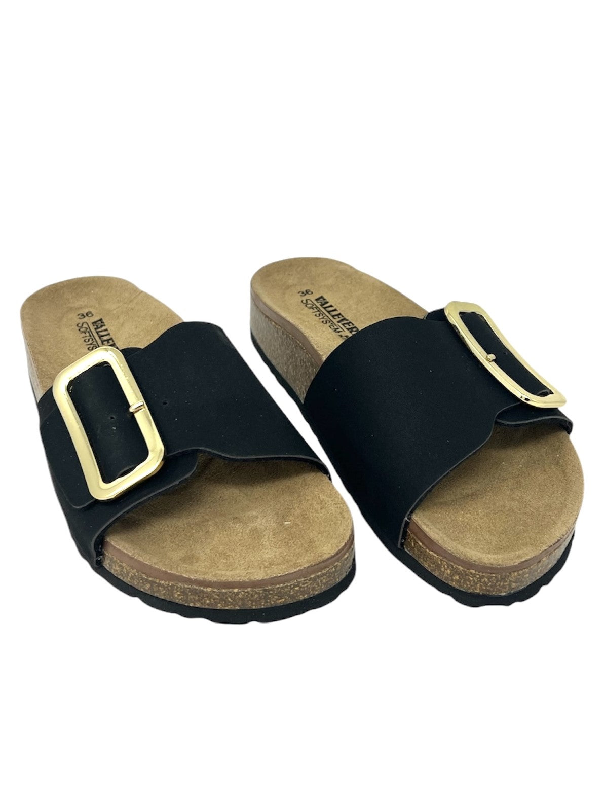 Ciabatta con fibbia calz. tipo fussbett colore nero - VH31836