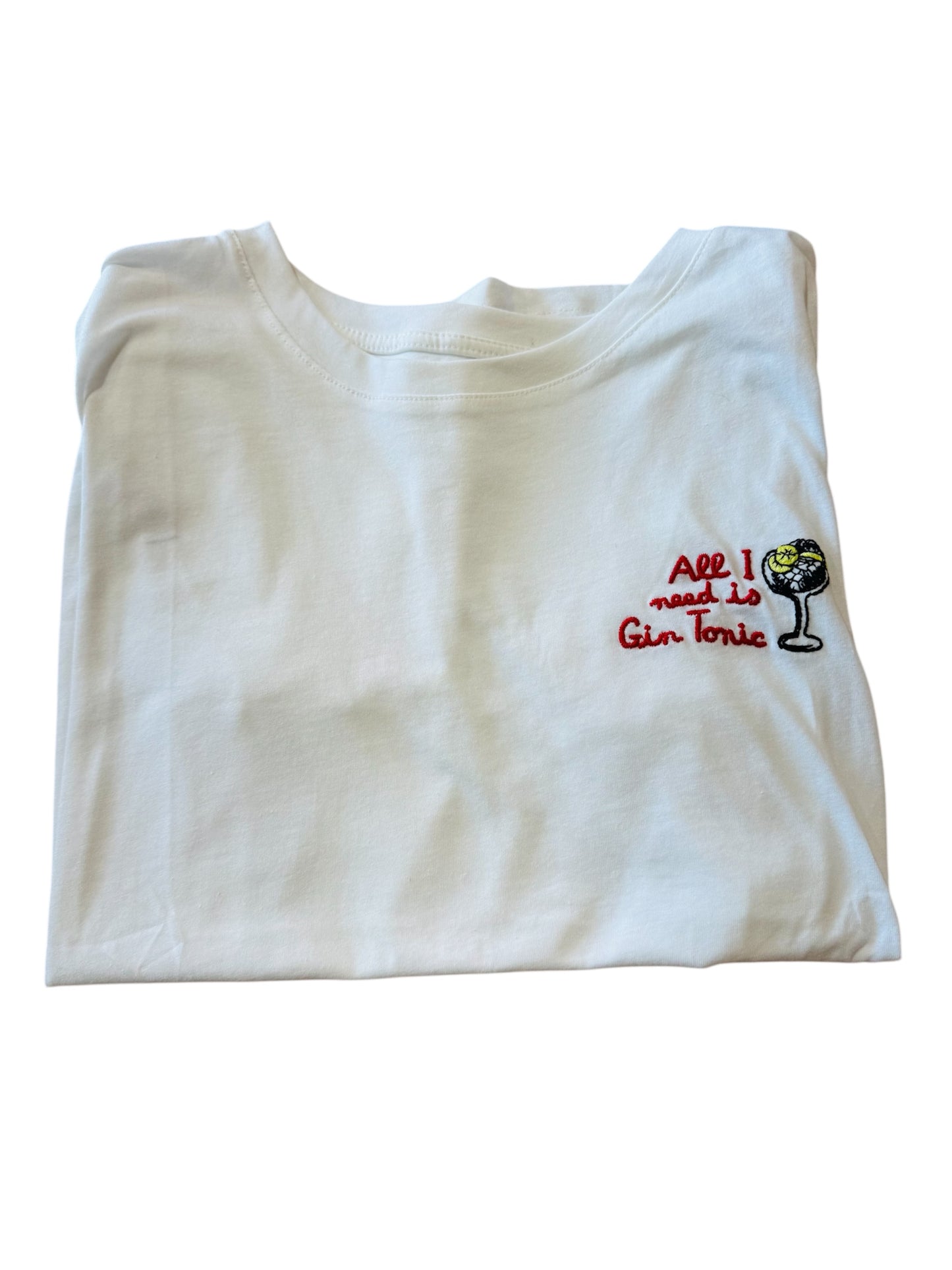 T-shirt bianca con frase -133100
