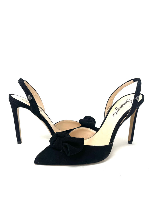 Slingback in camoscio, fiocco frontale, tacco 100mm - 695012E