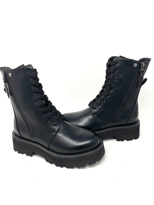 Anfibio lacci e zip laterale nero -872