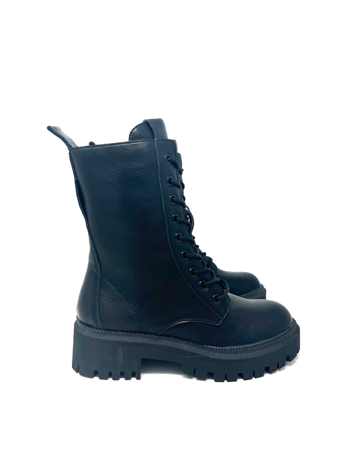 Anfibio fondo carro in pelle nero-B1805AN