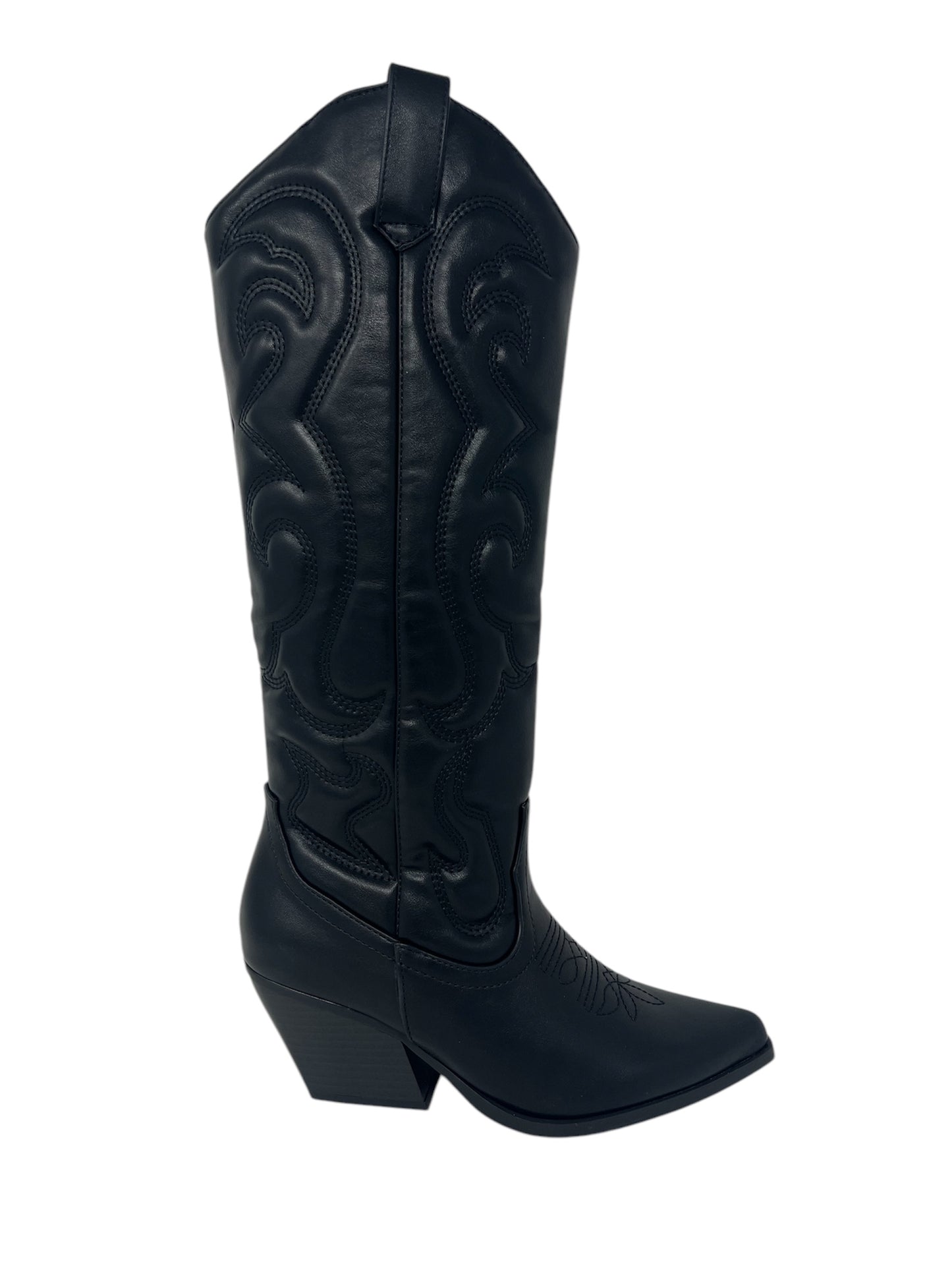 Texano nero con ricamo -28581NE