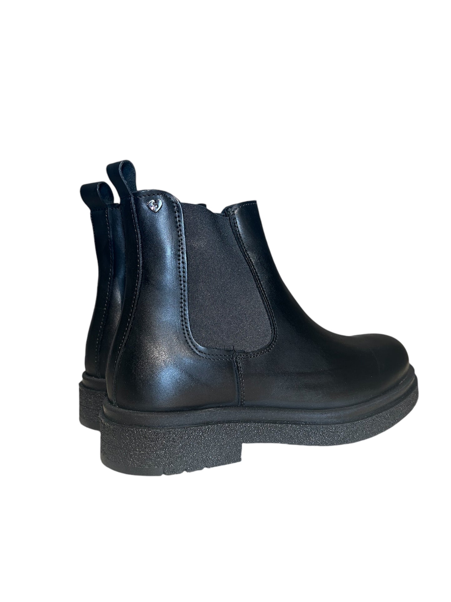 Beatles nero elastici laterali in pelle -3055N