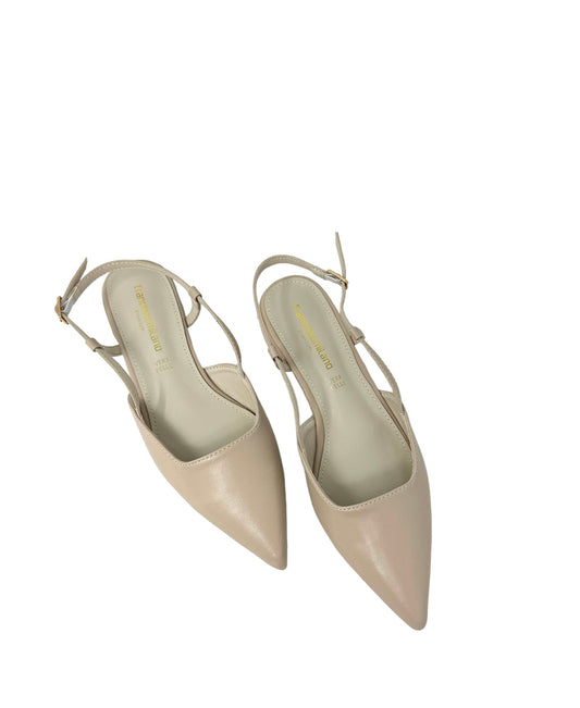 Slingback in pelle Beige -C0410AB