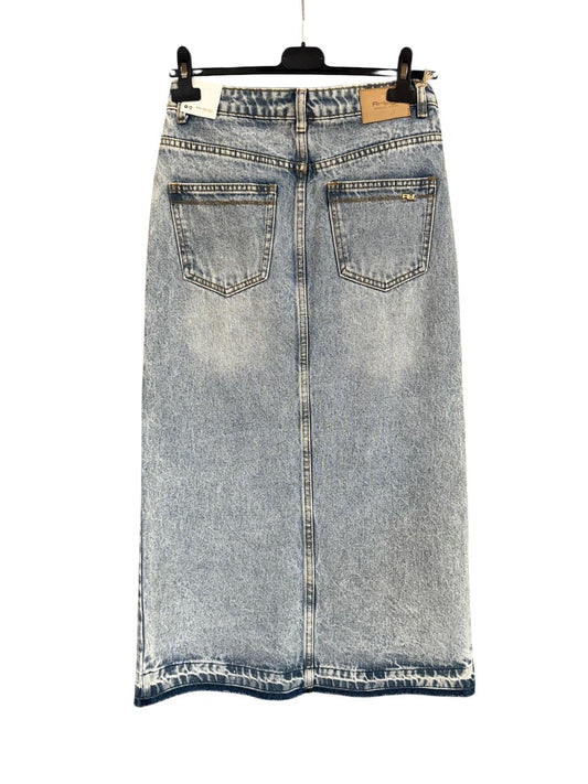 Gonna lunga in jeans con strass