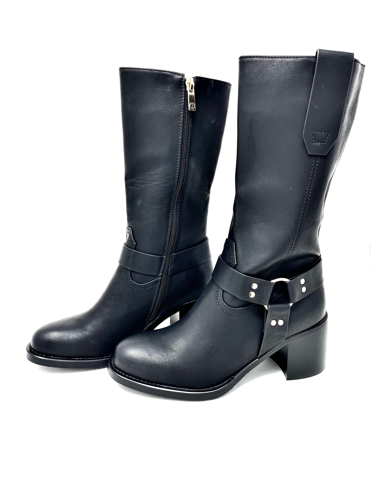 Stivali biker con fibbie metalliche - MI909