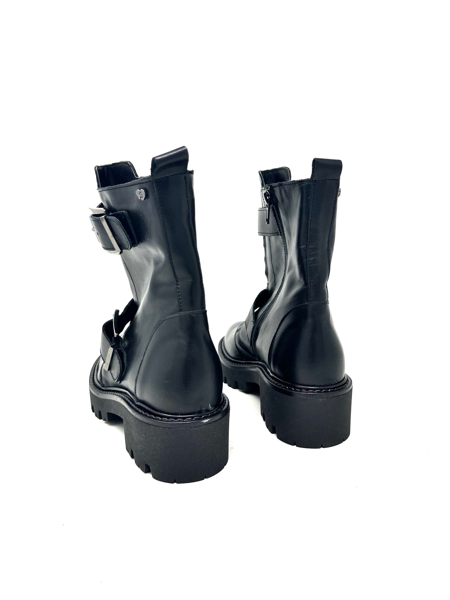 Bikers con fibbie fondo chunky neri -GIUL2N