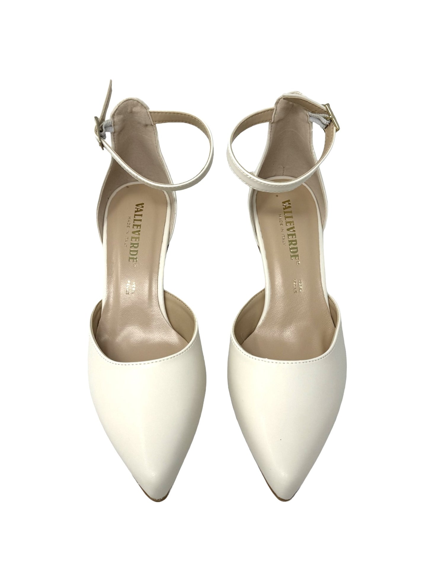 Scarpa con tacco nappa crema -19102CR