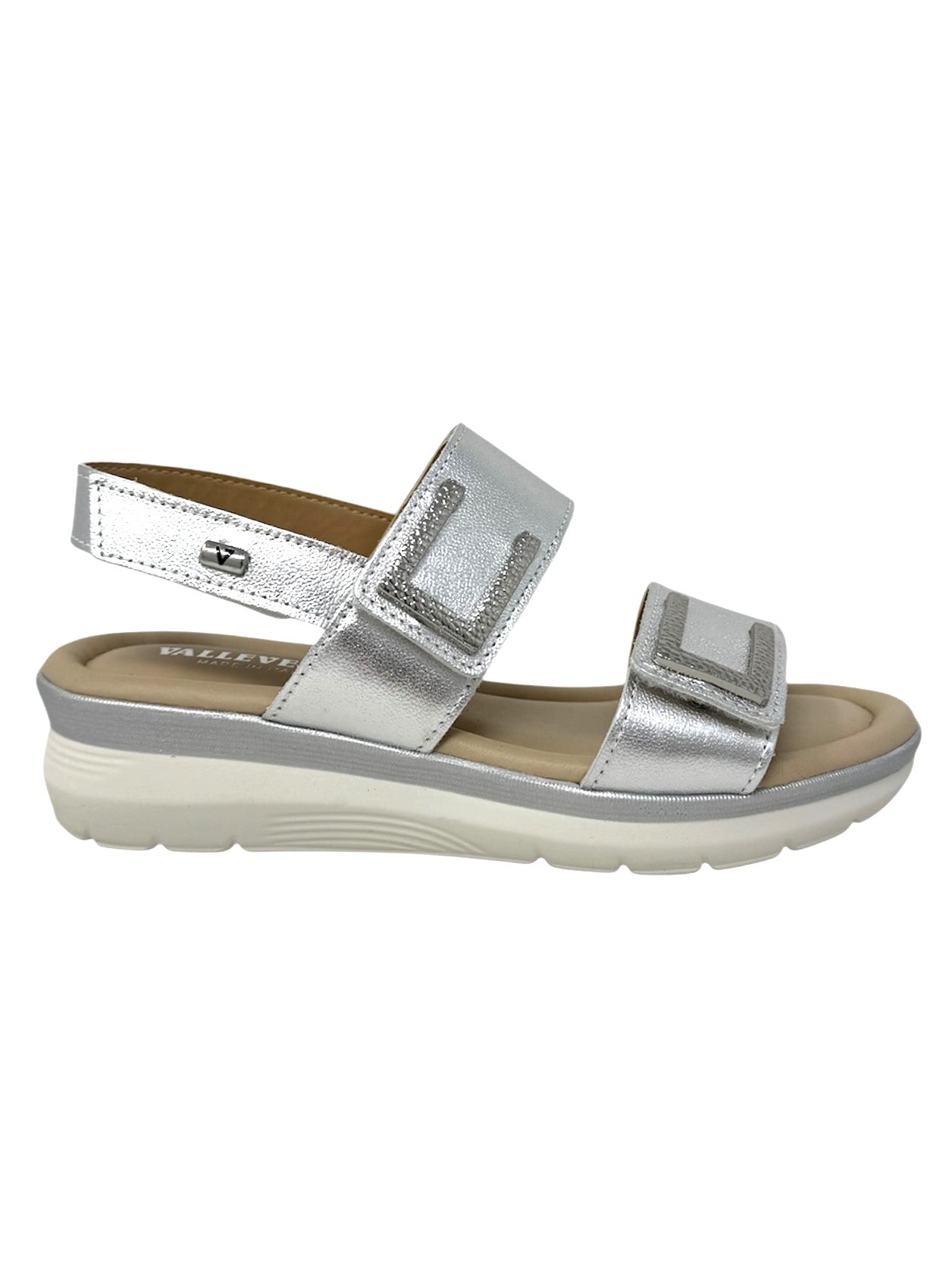 Sandalo donna doppia fascia con cinturino nappa silver - 32700