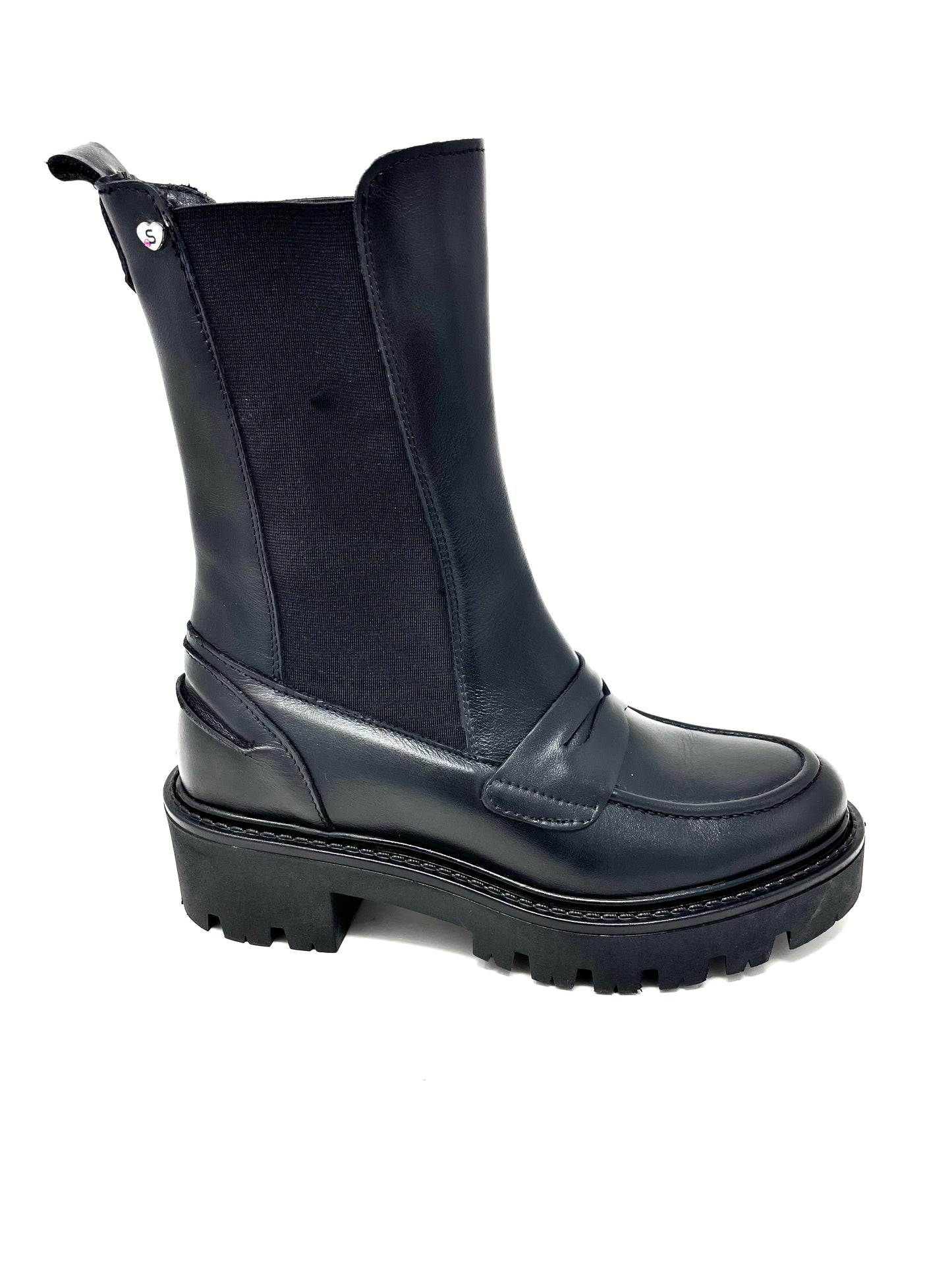 Stivali chelsea in vitello nero elastici -GIULBE