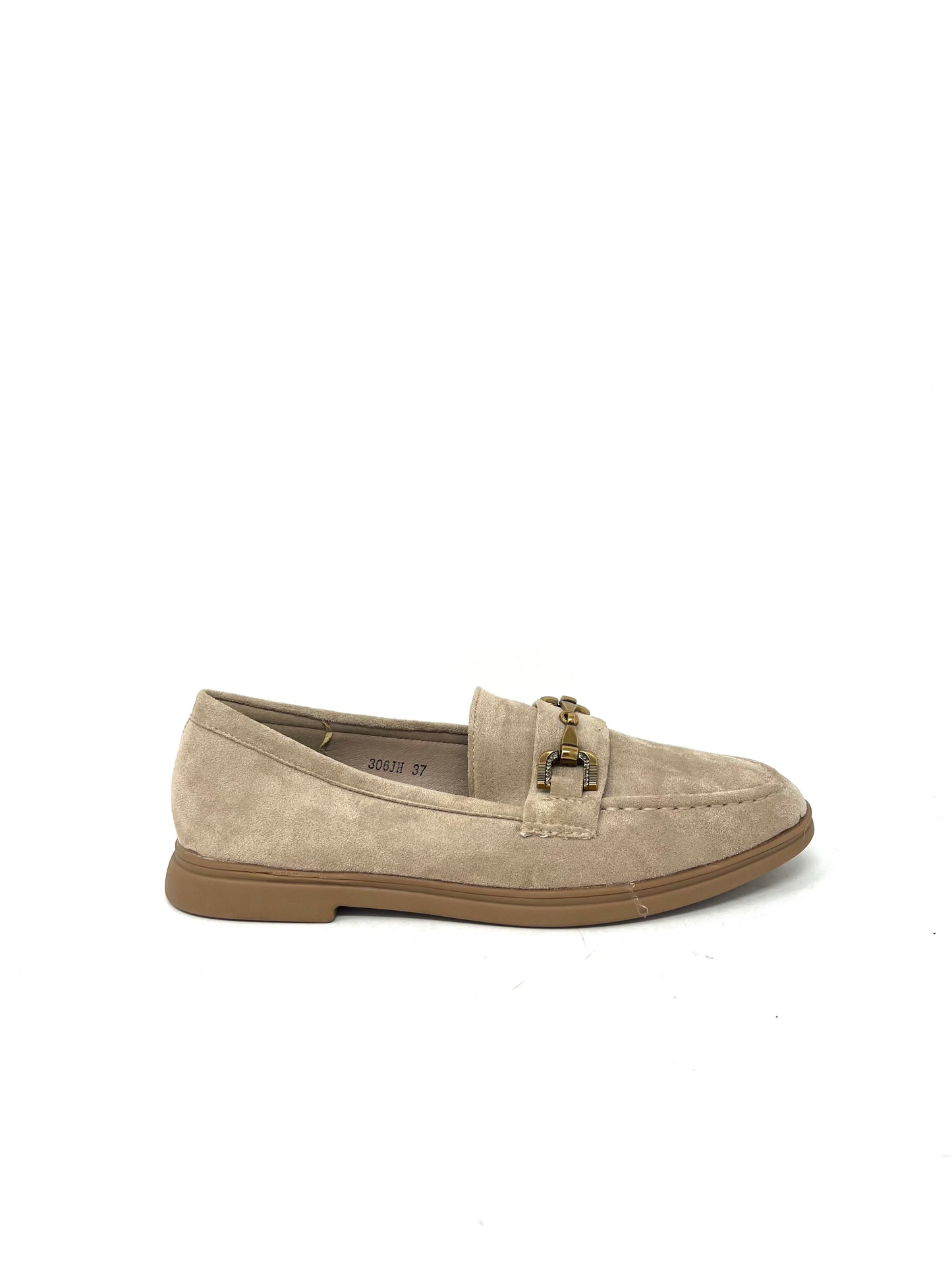Mocassino basso beige estivo con accessorio -306JHKA