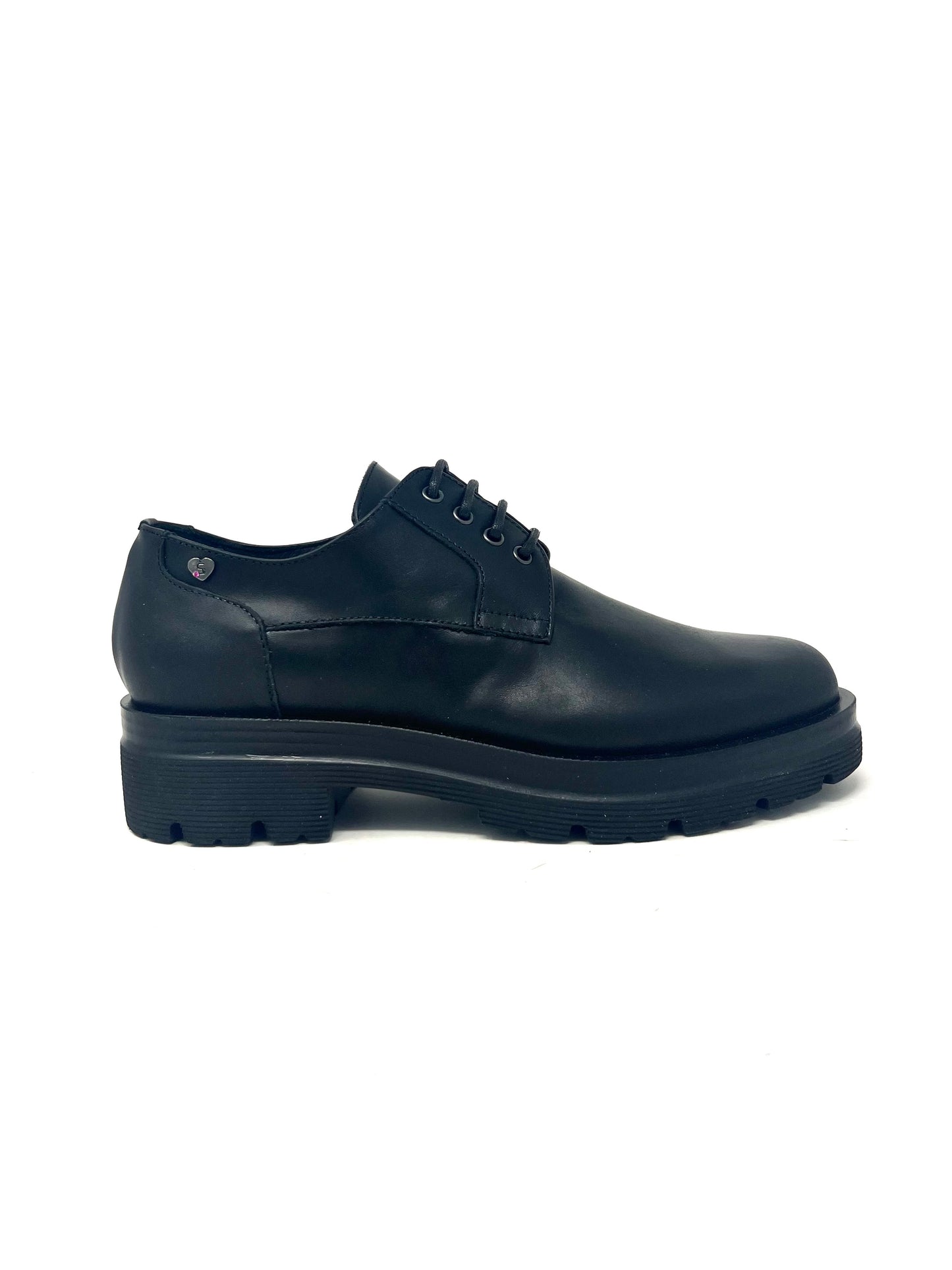 Francesina con lacci in pelle nero -RZ40A5N