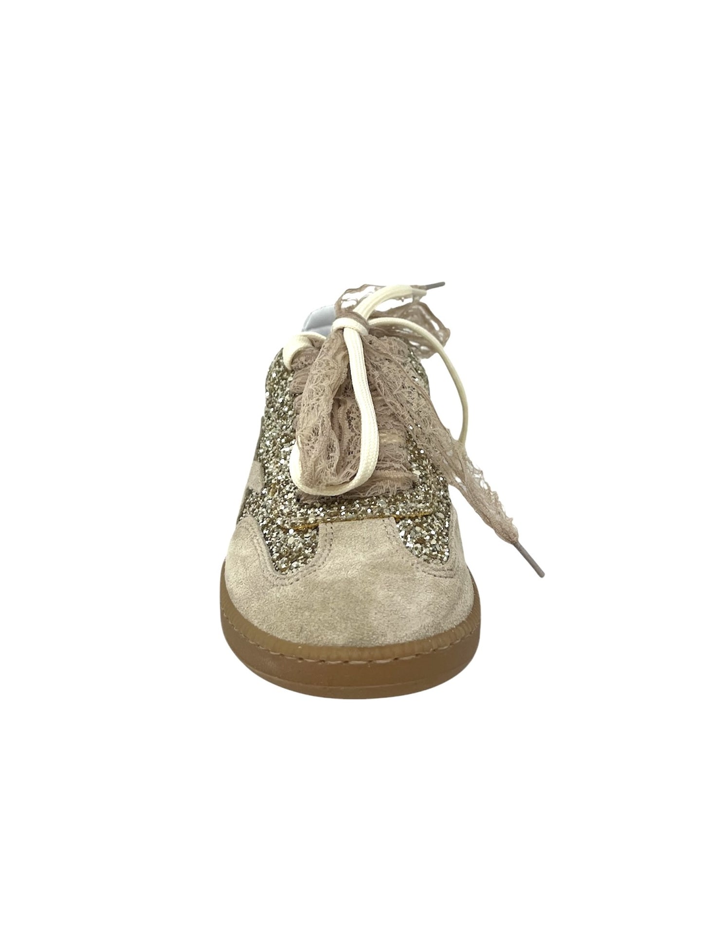 Sneakers gold doppio laccio in pizzo -526PR
